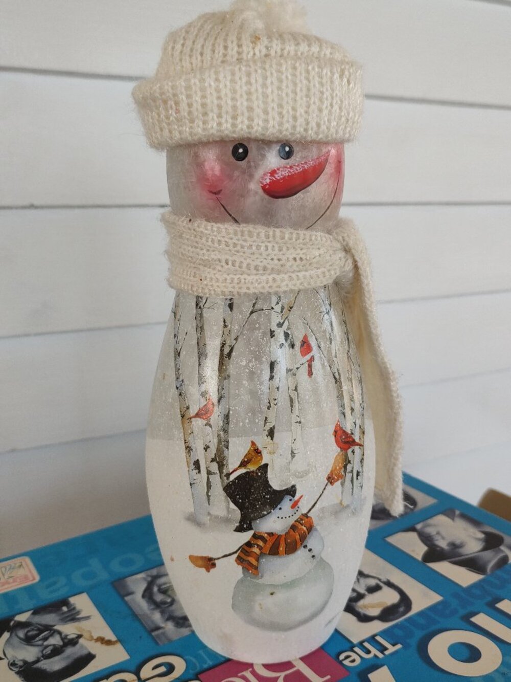 Lighted Snowman Lamp - Snow Family - 8 Inches tall